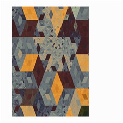 Apophysis Isometric Tessellation Orange Cube Fractal Triangle Small Garden Flag (two Sides) by Mariart