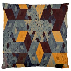 Apophysis Isometric Tessellation Orange Cube Fractal Triangle Large Cushion Case (one Side) by Mariart