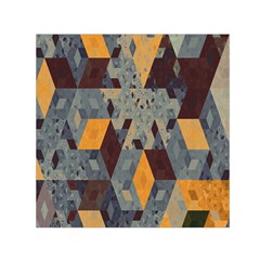 Apophysis Isometric Tessellation Orange Cube Fractal Triangle Small Satin Scarf (square) by Mariart