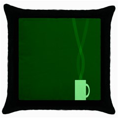 Mug Green Hot Tea Coffe Throw Pillow Case (black)