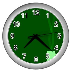 Mug Green Hot Tea Coffe Wall Clocks (silver)  by Mariart