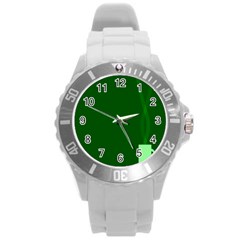 Mug Green Hot Tea Coffe Round Plastic Sport Watch (l) by Mariart