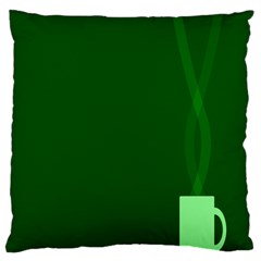 Mug Green Hot Tea Coffe Large Cushion Case (two Sides) by Mariart