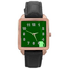 Mug Green Hot Tea Coffe Rose Gold Leather Watch 