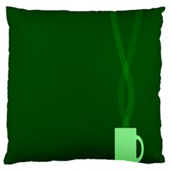 Mug Green Hot Tea Coffe Large Flano Cushion Case (one Side) by Mariart