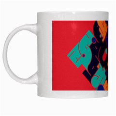 Plaid Red Sign Orange Blue White Mugs by Mariart