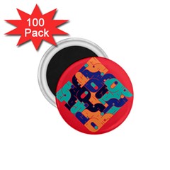 Plaid Red Sign Orange Blue 1 75  Magnets (100 Pack)  by Mariart