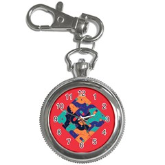 Plaid Red Sign Orange Blue Key Chain Watches