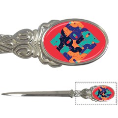 Plaid Red Sign Orange Blue Letter Openers by Mariart