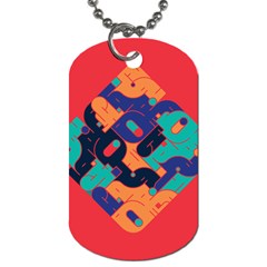 Plaid Red Sign Orange Blue Dog Tag (two Sides) by Mariart