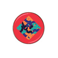 Plaid Red Sign Orange Blue Hat Clip Ball Marker (10 Pack) by Mariart