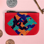 Plaid Red Sign Orange Blue Mini Coin Purses Front