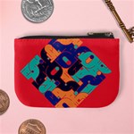 Plaid Red Sign Orange Blue Mini Coin Purses Back