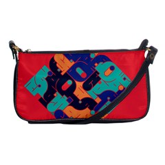 Plaid Red Sign Orange Blue Shoulder Clutch Bags by Mariart