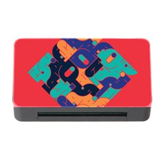 Plaid Red Sign Orange Blue Memory Card Reader With Cf by Mariart