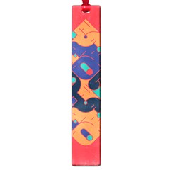 Plaid Red Sign Orange Blue Large Book Marks by Mariart