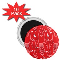 Moon Red Rocket Space 1 75  Magnets (10 Pack) 