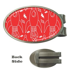 Moon Red Rocket Space Money Clips (oval) 