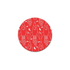 Moon Red Rocket Space Golf Ball Marker by Mariart