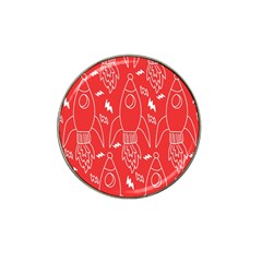 Moon Red Rocket Space Hat Clip Ball Marker (4 Pack) by Mariart