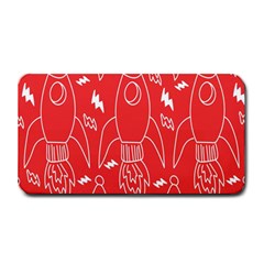 Moon Red Rocket Space Medium Bar Mats by Mariart