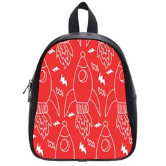 Moon Red Rocket Space School Bags (small)  by Mariart