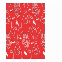 Moon Red Rocket Space Small Garden Flag (two Sides) by Mariart