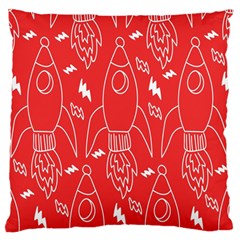 Moon Red Rocket Space Standard Flano Cushion Case (two Sides) by Mariart