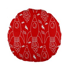 Moon Red Rocket Space Standard 15  Premium Flano Round Cushions by Mariart