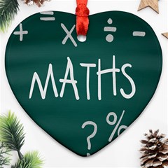 Maths School Multiplication Additional Shares Ornament (heart) by Mariart