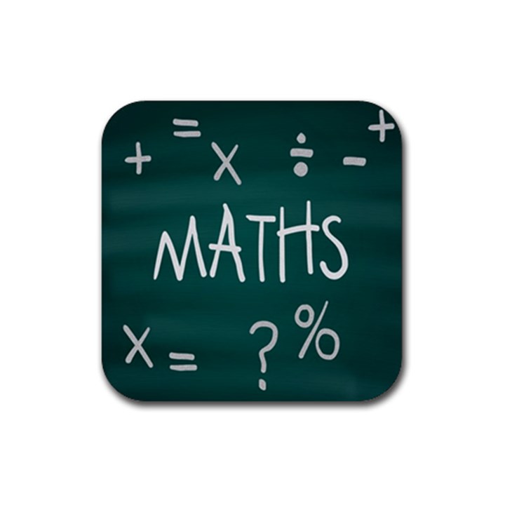 Maths School Multiplication Additional Shares Rubber Coaster (Square) 