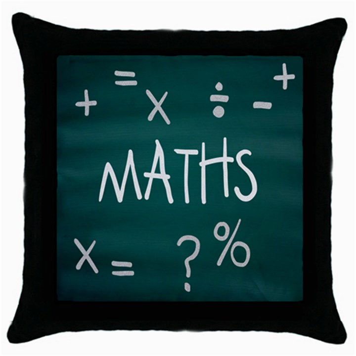 Maths School Multiplication Additional Shares Throw Pillow Case (Black)