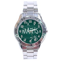 Maths School Multiplication Additional Shares Stainless Steel Analogue Watch by Mariart