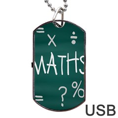 Maths School Multiplication Additional Shares Dog Tag Usb Flash (one Side) by Mariart