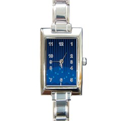 Rain Blue Sky Water Black Line Rectangle Italian Charm Watch