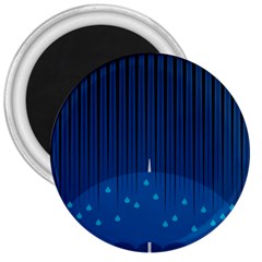 Rain Blue Sky Water Black Line 3  Magnets by Mariart