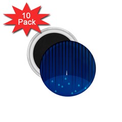 Rain Blue Sky Water Black Line 1 75  Magnets (10 Pack) 