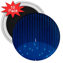 Rain Blue Sky Water Black Line 3  Magnets (10 Pack) 