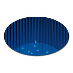 Rain Blue Sky Water Black Line Oval Magnet by Mariart