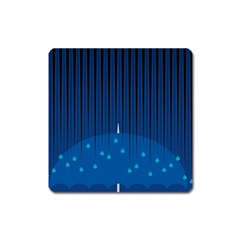 Rain Blue Sky Water Black Line Square Magnet by Mariart