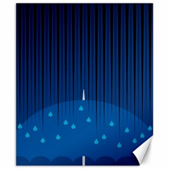 Rain Blue Sky Water Black Line Canvas 8  X 10  by Mariart