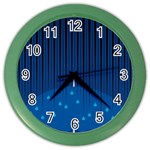 Rain Blue Sky Water Black Line Color Wall Clocks Front