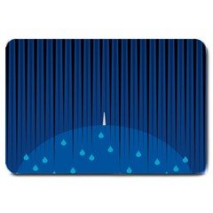 Rain Blue Sky Water Black Line Large Doormat  by Mariart