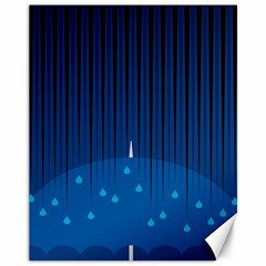 Rain Blue Sky Water Black Line Canvas 11  X 14   by Mariart