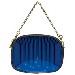 Rain Blue Sky Water Black Line Chain Purses (one Side)  by Mariart