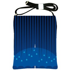 Rain Blue Sky Water Black Line Shoulder Sling Bags by Mariart