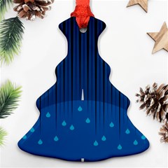 Rain Blue Sky Water Black Line Christmas Tree Ornament (two Sides) by Mariart