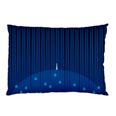 Rain Blue Sky Water Black Line Pillow Case (two Sides) by Mariart