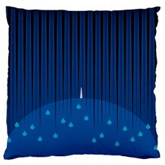 Rain Blue Sky Water Black Line Large Cushion Case (one Side) by Mariart