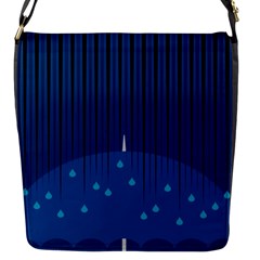 Rain Blue Sky Water Black Line Flap Messenger Bag (s) by Mariart